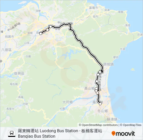 巴士1915A的線路圖