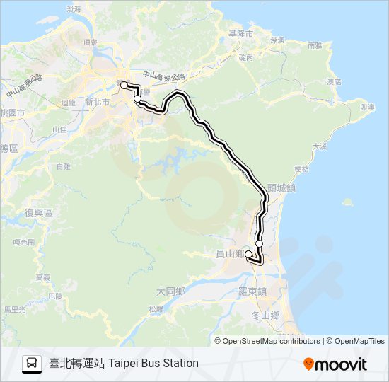 巴士1916A的線路圖