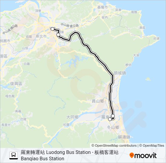 巴士1917B的線路圖
