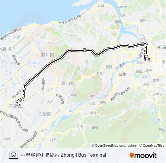 1818 bus Line Map