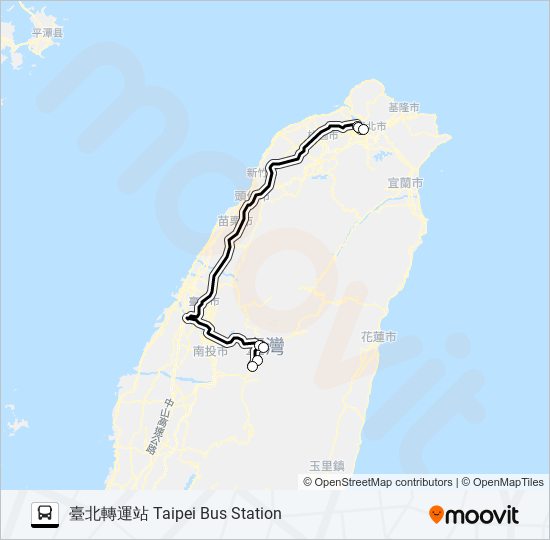 1833 bus Line Map