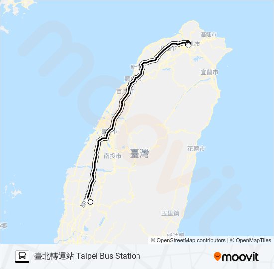 1834 bus Line Map