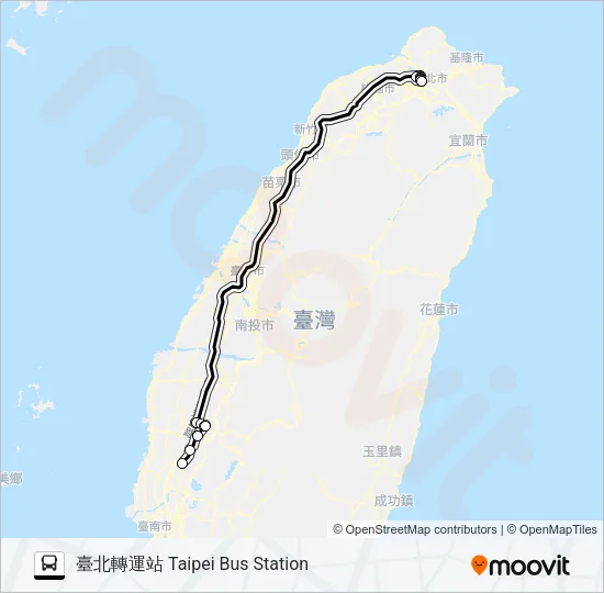 1836 Bus Line Map