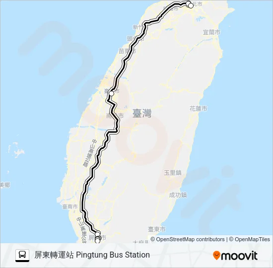 1839 Bus Line Map