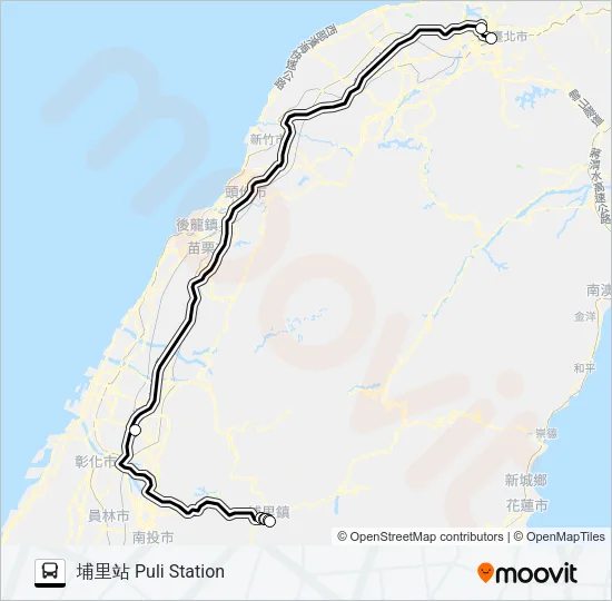 1832A Bus Line Map