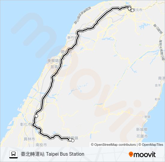 1832A bus Line Map