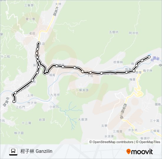 巴士6653B的線路圖