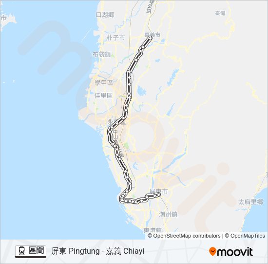 火車區間的線路圖