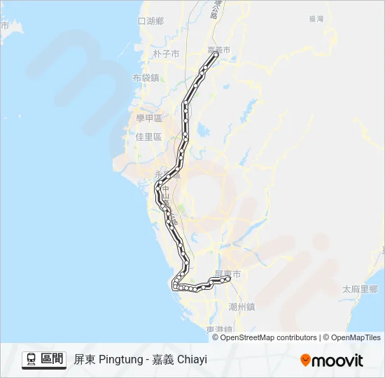 區間 Train Line Map