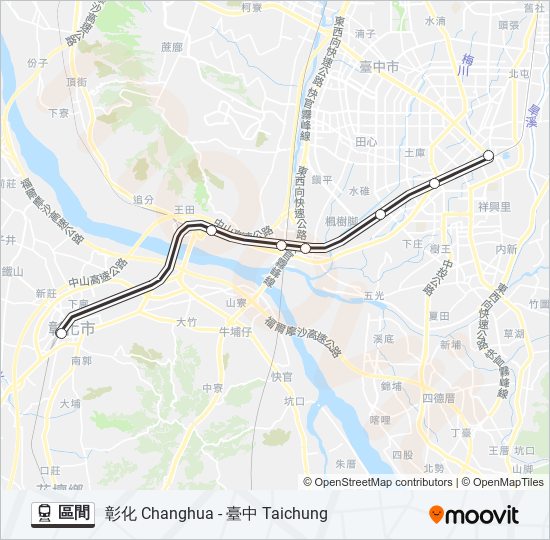 區間 train Line Map