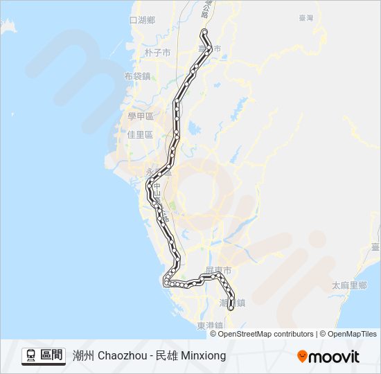火車區間的線路圖
