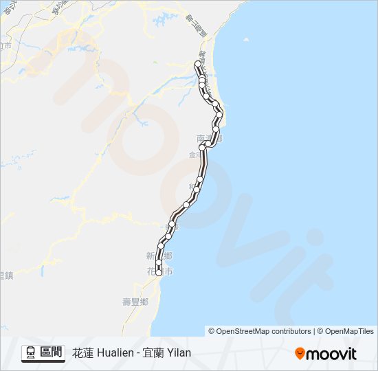 火車區間的線路圖