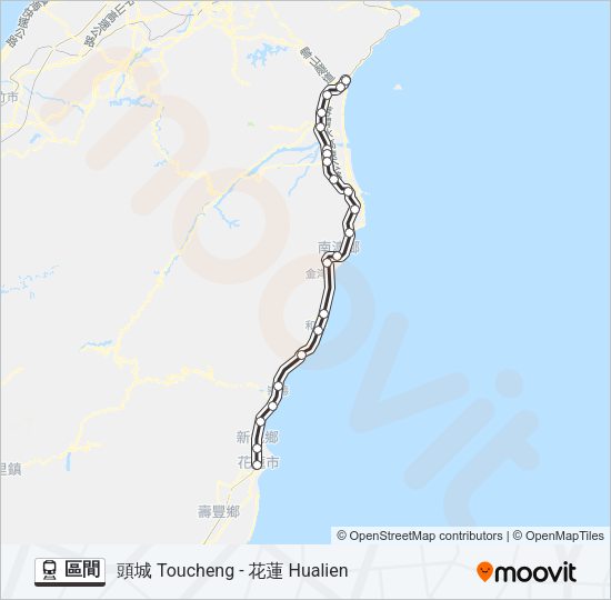 火車區間的線路圖