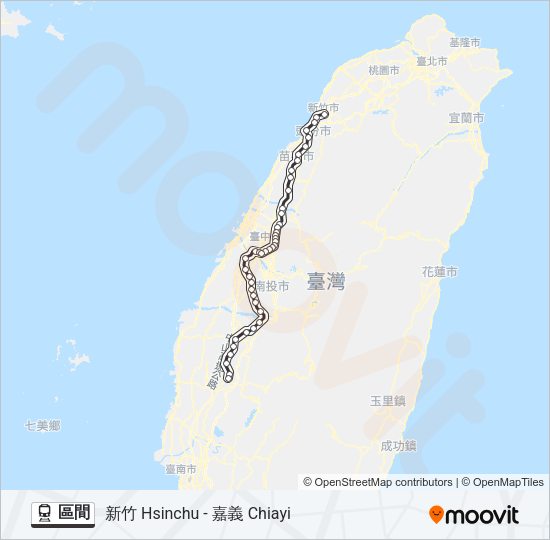 火車區間的線路圖