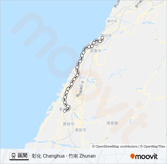 火車區間的線路圖