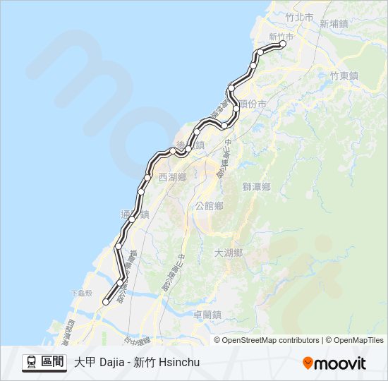 火車區間的線路圖