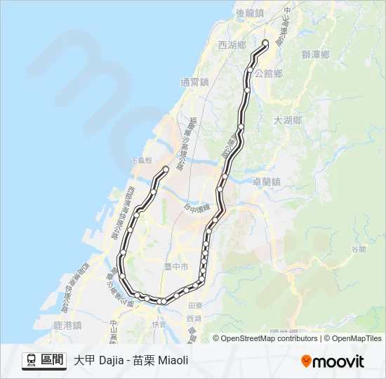 區間 Train Line Map