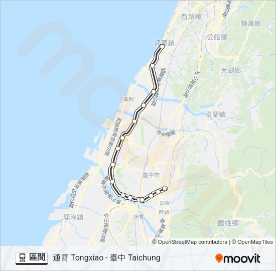 火車區間的線路圖
