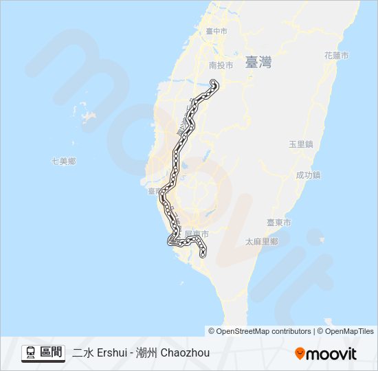 火車區間的線路圖