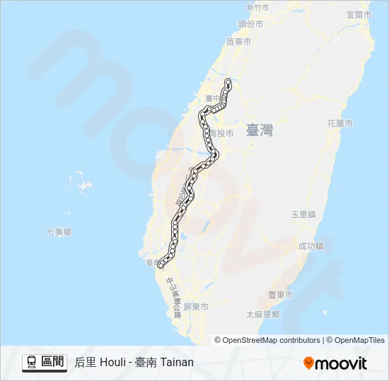 火車區間的線路圖