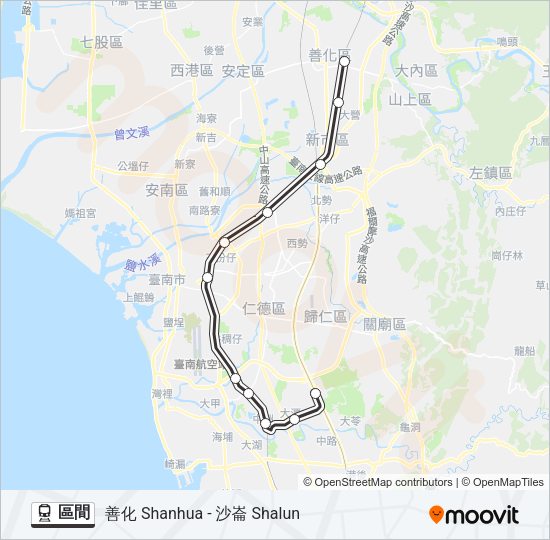 火車區間的線路圖