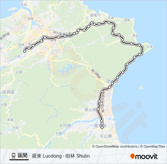 火車區間的線路圖