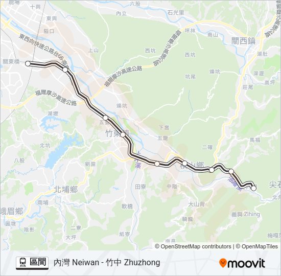 火車區間的線路圖