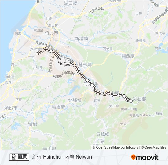 火車區間的線路圖