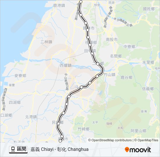 火車區間的線路圖