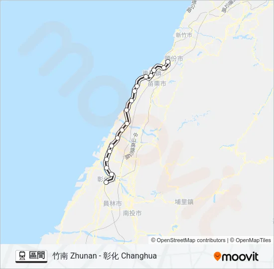 區間 Train Line Map