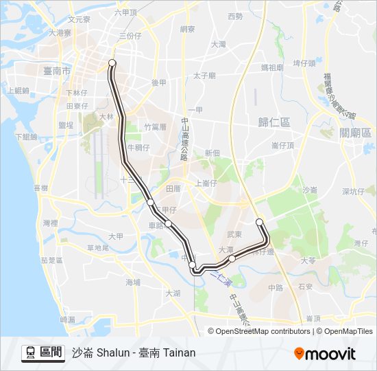 火車區間的線路圖