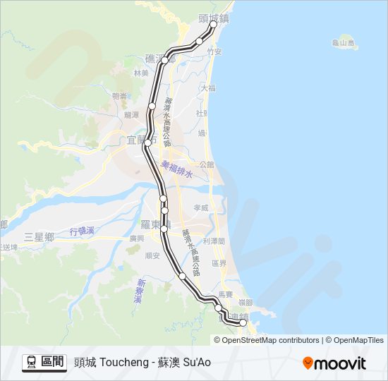 火車區間的線路圖