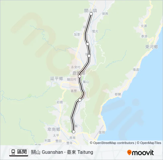 火車區間的線路圖
