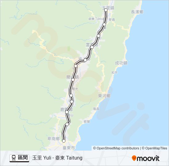 區間 train Line Map