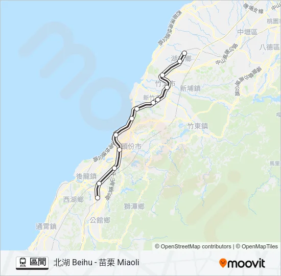 火車區間的線路圖