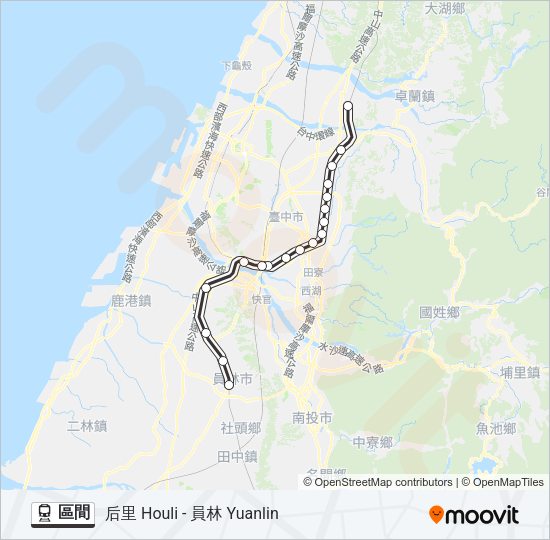 火車區間的線路圖