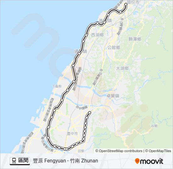 火車區間的線路圖