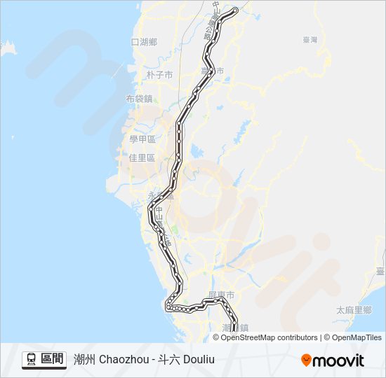 火車區間的線路圖