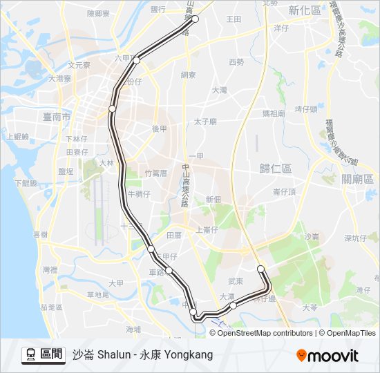 火車區間的線路圖