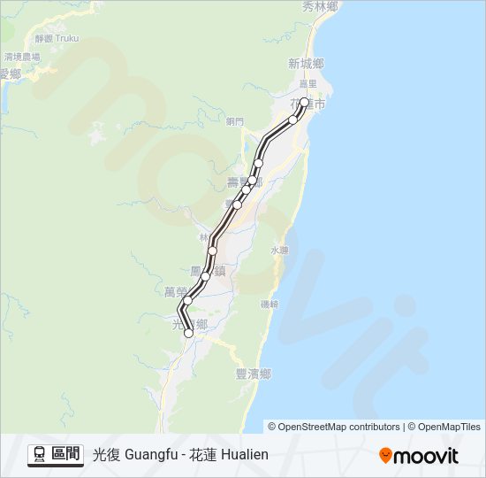 火車區間的線路圖