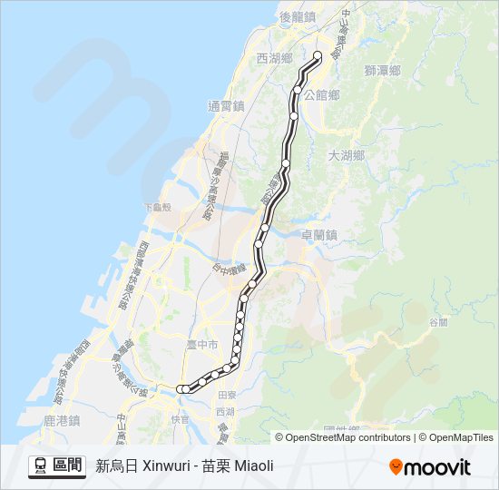 火車區間的線路圖