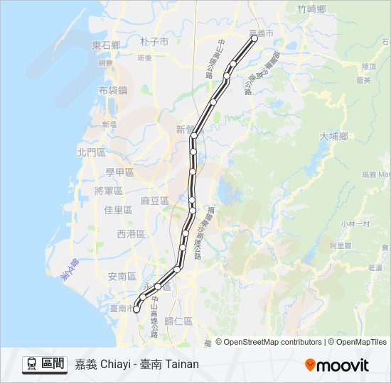 火車區間的線路圖
