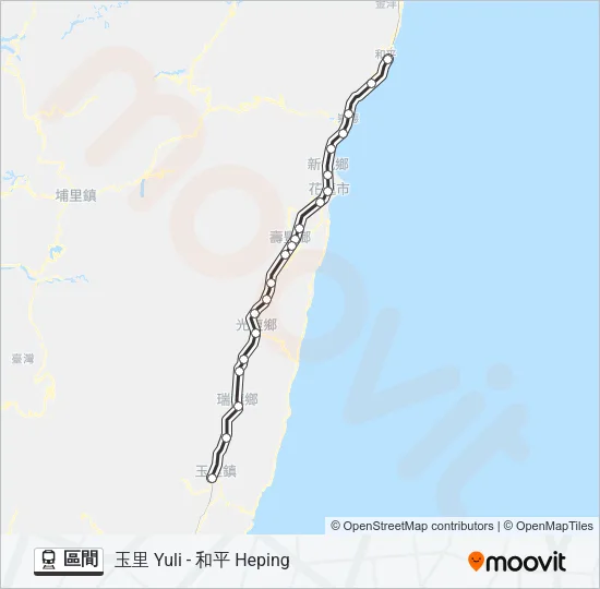 區間 Train Line Map
