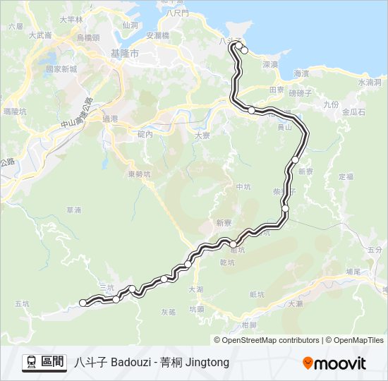 火車區間的線路圖