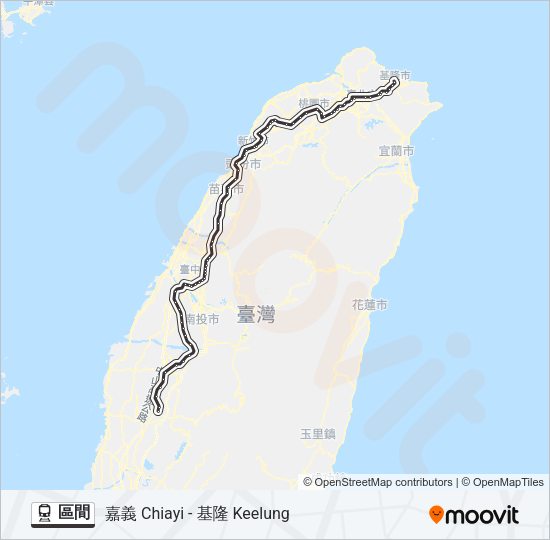 火車區間的線路圖