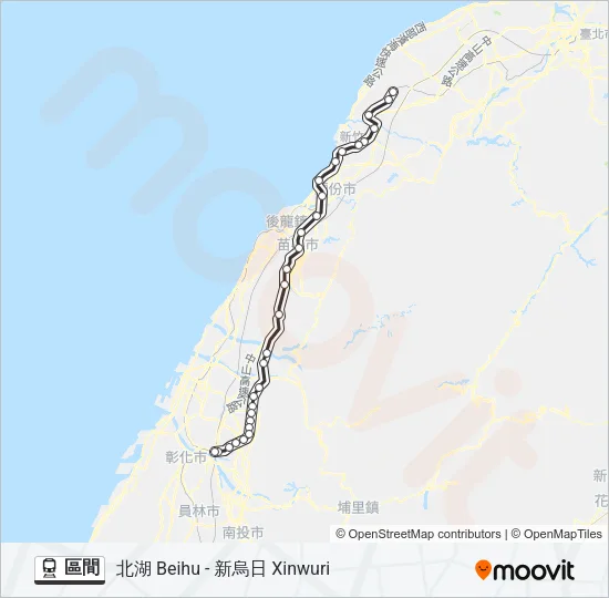 區間 Train Line Map