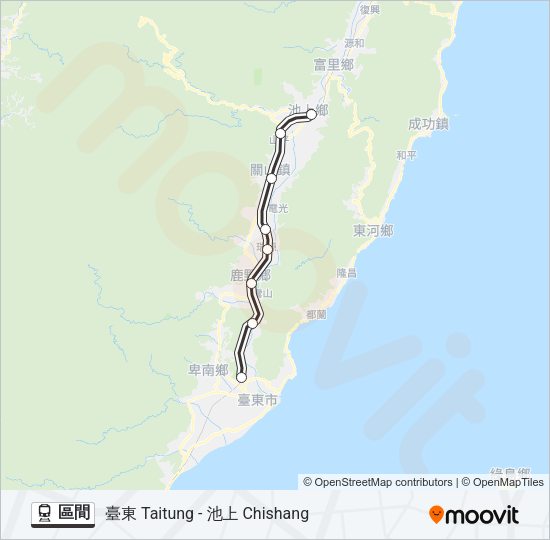 火車區間的線路圖