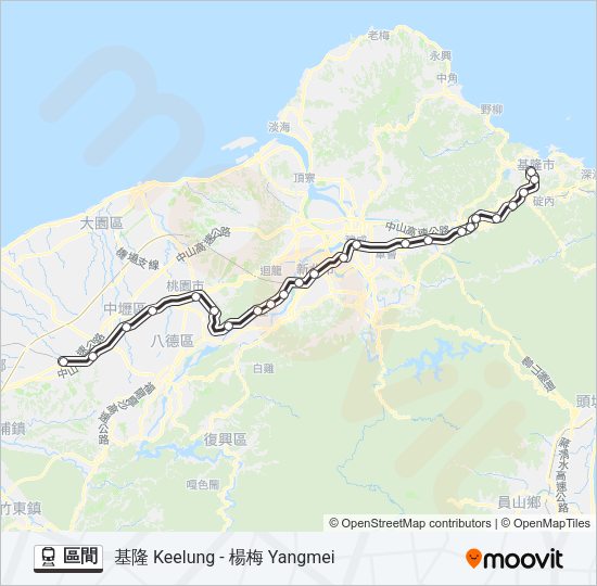 火車區間的線路圖
