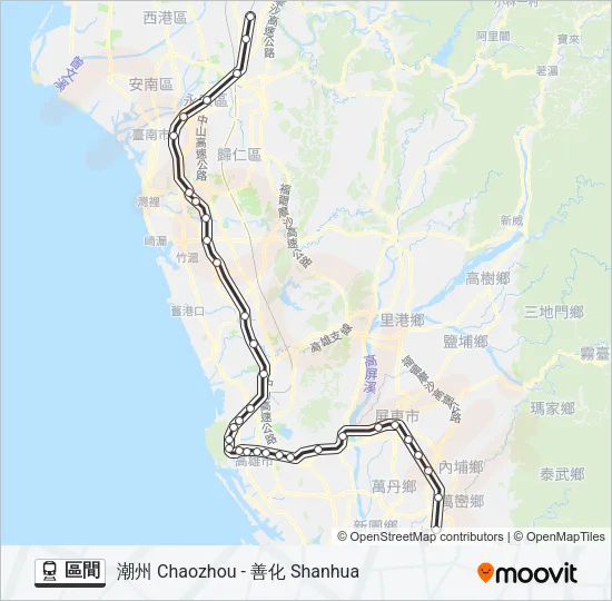 火車區間的線路圖