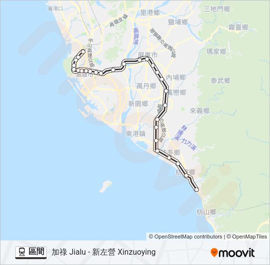 火車區間的線路圖